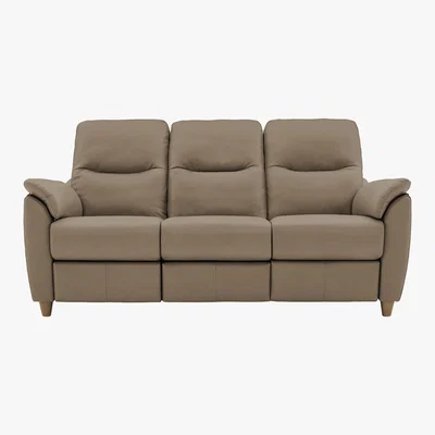 Furniture Village G Plan - Spencer 3 Seater Leather Power Recliner Sofa - Beige