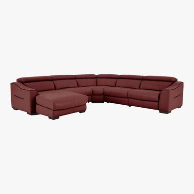 Furniture Village Elixir Leather Power Recliner Corner Sofa - Red- World of Leather