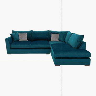 Furniture Village Icon Fabric Corner Sofa - Teal