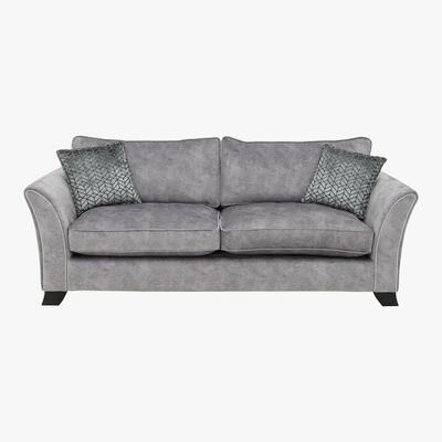 Furniture Village Amora 4 Seater Fabric Classic Back Sofa - Silver
