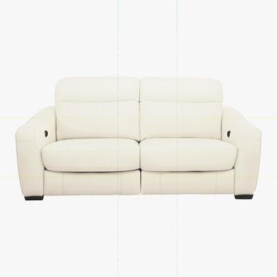Furniture Village Cressida 2 Seater Leather Recliner Sofa - White- World of Leather