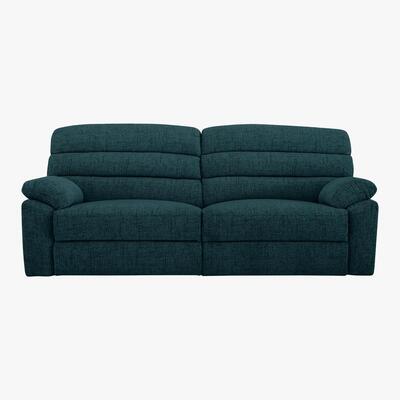 Furniture Village Comfort Story - Page 3 Seater Fabric Manual Recliner Sofa - Teal