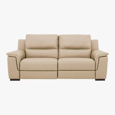 Furniture Village Nicoletti - Alto 3 Seater Leather Recliner Sofa - Beige