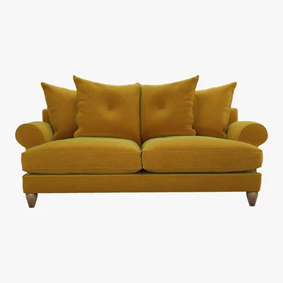 Furniture Village The Lounge Co. - Bronwyn 3 Seater Fabric Scatter Back Sofa - Yellow