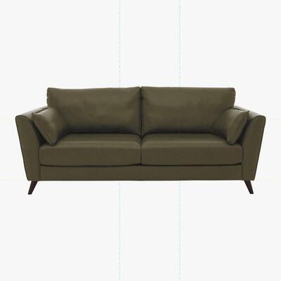 Furniture Village Oceano 3 Seater Leather Sofa - Green