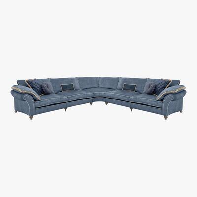 Furniture Village Duresta - Princeton Large Fabric Corner Sofa - Blue