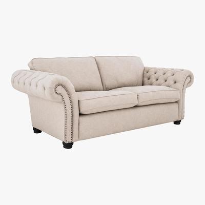 Furniture Village Lanesborough 2 Seater Classic Back Fabric Sofa - Beige - By Furniture Village