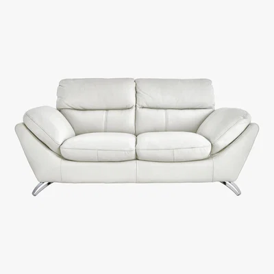 Furniture Village Salvador 2 Seater Leather Sofa - White
