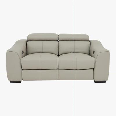 Furniture Village Elixir 2 Seater Leather Sofa - Grey- World of Leather