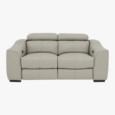 Furniture Village Elixir 2 Seater Leather Sofa - Grey- World of Leather