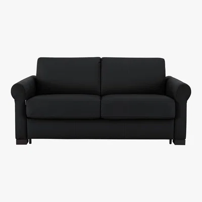Furniture Village Nicoletti - Alcova 2.5 Seater Fabric Sofa Bed with Scroll Arms - Black