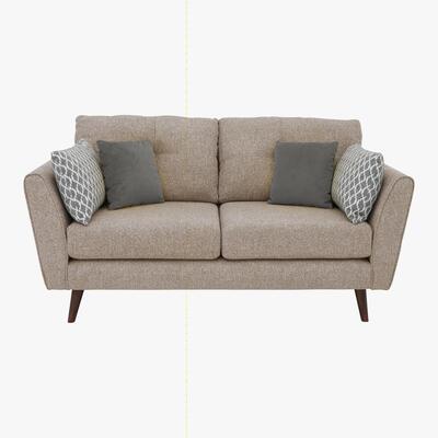 Furniture Village Connection 2 Seater Classic Back Fabric Sofa - Beige