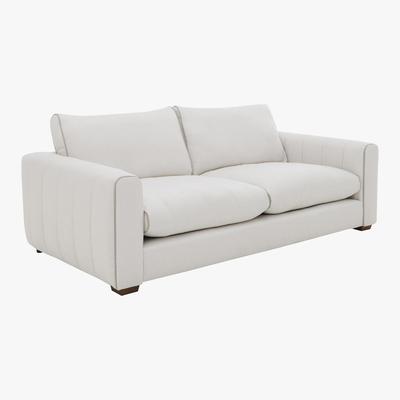 Furniture Village Kamille 4 Seater Fabric Classic Back Sofa - White - By Furniture Village