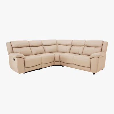 Furniture Village World of Leather - Bounce Leather Corner Sofa - Beige