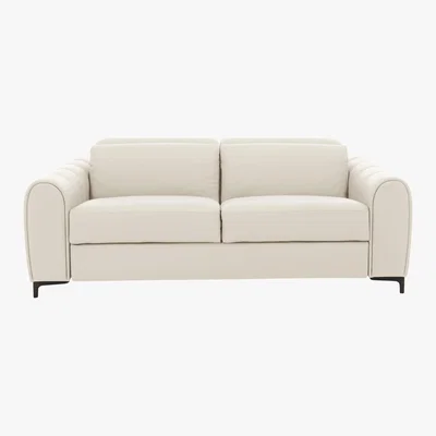 Furniture Village Nicoletti - Azzurro 2.5 Seater Leather Sofa - White