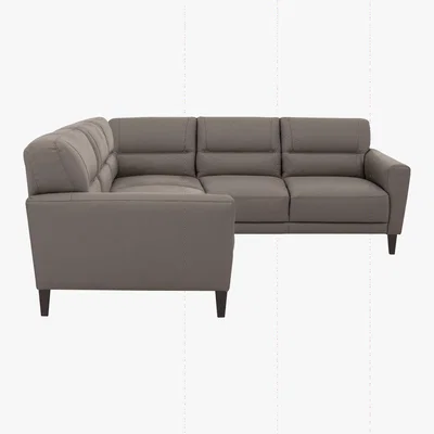 Furniture Village Versano Leather Corner Sofa - Grey