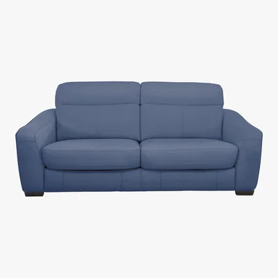 Furniture Village Cressida 3 Seater Leather Sofa Bed - Blue- World of Leather