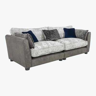 Furniture Village Inspiration 4 Seater Classic Back Sofa - Grey - By Furniture Village