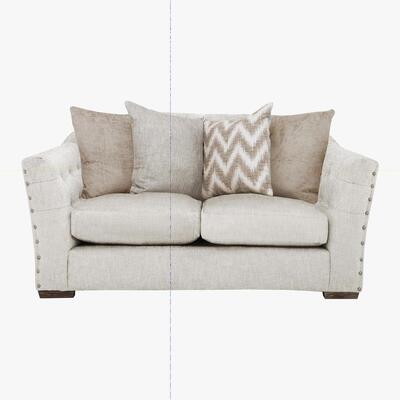 Furniture Village Devine 2 Seater Pillow Back Fabric Sofa - Beige