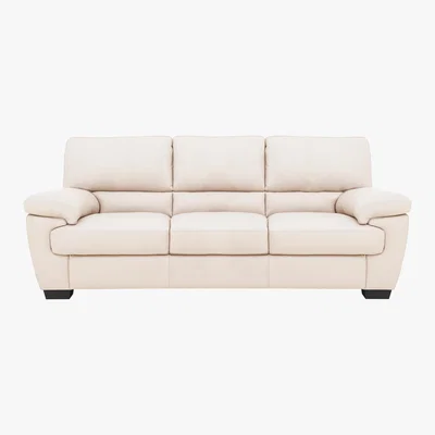 Furniture Village Lazio 3 Seater Leather Sofa - Beige - By Furniture Village