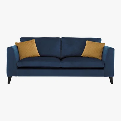 Furniture Village Jewels 4 Seater Fabric Sofa - Blue - By Furniture Village