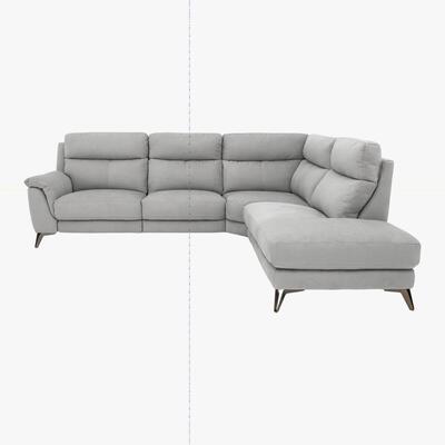 Furniture Village Contempo 3 Seater Chaise End Fabric Sofa - Grey