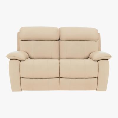 Furniture Village World of Leather - Moreno 2 Seater Leather Manual Recliner Sofa - Beige