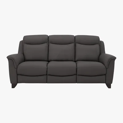Furniture Village Parker Knoll - Manhattan 3 Seater Leather Sofa - Grey