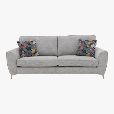 Furniture Village Isla 4 Seater Classic Back Fabric Sofa - Grey