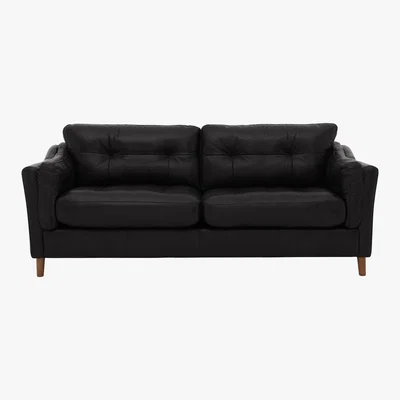 Furniture Village Alexander and James - Camden Collection Loft 4 Seater Leather Sofa - Black