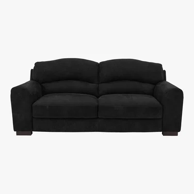 Furniture Village Castella 2 Seater Leather Sofa - Black - By Furniture Village