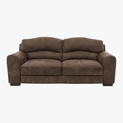 Furniture Village Castella 2 Seater Leather Sofa - Brown