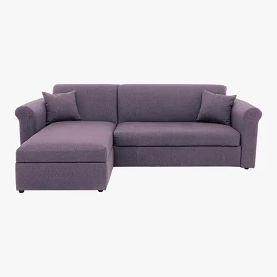 Furniture Village Versatile Small 2 Seater Fabric Chaise Sofa Bed with Scroll Arms - Purple