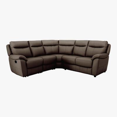 Furniture Village Snug Leather Corner Sofa - Brown- World of Leather
