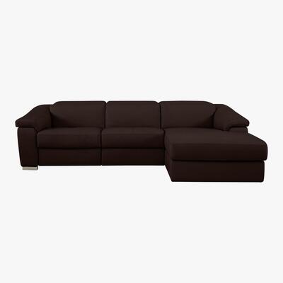 Furniture Village Nicoletti - Nicoletti Galileo 3 Seater Leather Moving Chaise Recliner Sofa - Brown