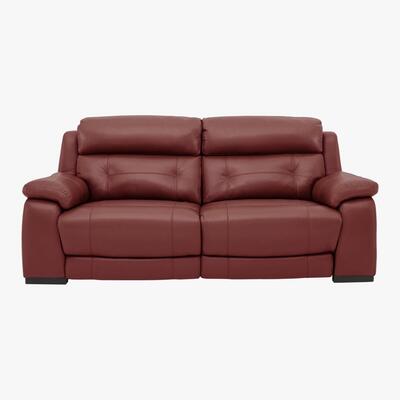 Furniture Village Ease 3 Seater Leather Recliner Sofa - Red