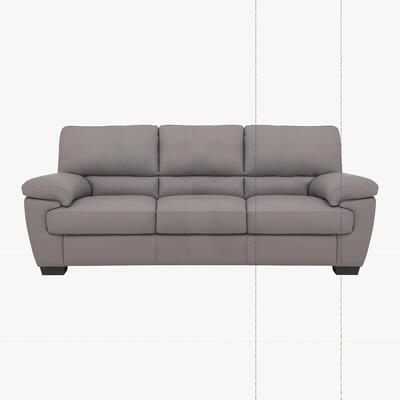 Furniture Village Lazio 3 Seater Leather Sofa - Grey