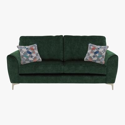 Furniture Village Isla 3 Seater Classic Back Fabric Sofa - Green