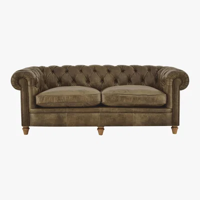 Furniture Village Alexander and James - New England Newport 4 Seater Leather Sofa - Brown