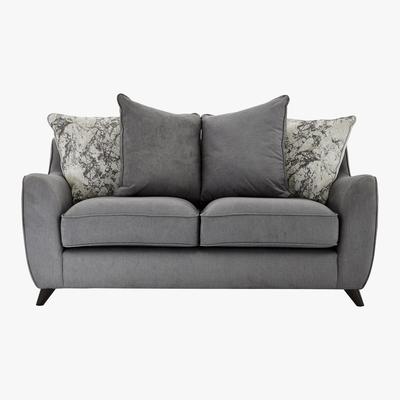 Furniture Village Carrara 2 Seater Pillow Back Fabric Sofa - Grey - By Furniture Village