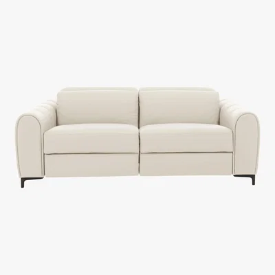 Furniture Village Nicoletti - Azzurro 2.5 Seater Leather Power Recliner Sofa - White