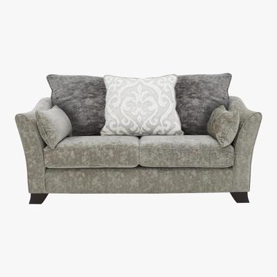 Furniture Village Annalise II 2 Seater Pillow Back Fabric Sofa - Brown - By Furniture Village