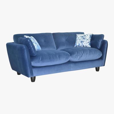 Furniture Village Rolly 4 Seater Fabric Sofa - Blue - By Furniture Village