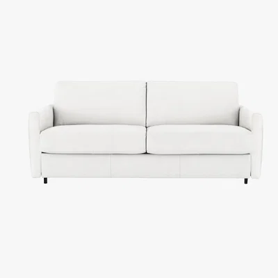 Furniture Village Nicoletti - Alcova 3 Seater Fabric Sofa Bed with Slim Arms - White