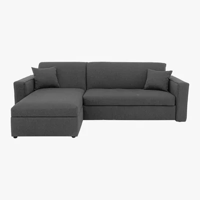 Furniture Village Versatile 2 Seater Fabric Chaise Sofa Bed with Storage with Box Arms - Grey