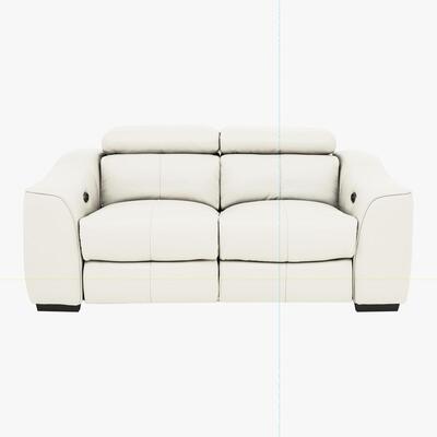 Furniture Village Elixir 2 Seater Leather Manual Recliner Sofa - White- World of Leather
