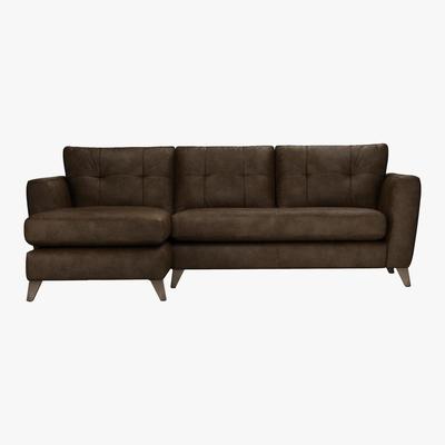Furniture Village The Lounge Co. - Hermione Leather Corner Sofa with Chaise End - Brown