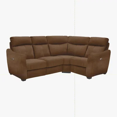 Furniture Village Compact Collection Midi Fabric Corner Sofa - Brown