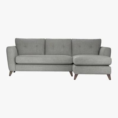 Furniture Village The Lounge Co. - Hermione Fabric Corner Sofa with Chaise End - Grey