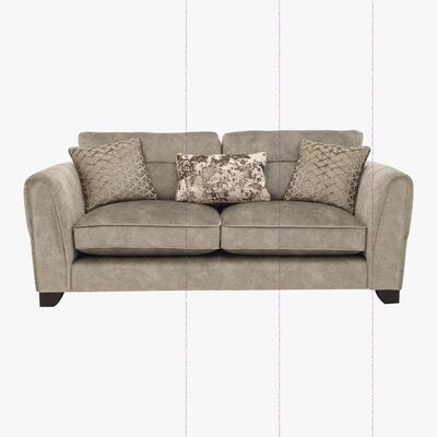 Furniture Village Ariana 3 Seater Classic Back Fabric Sofa - Beige